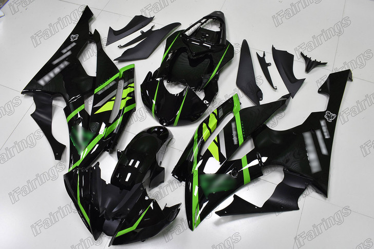 2008 to 2016 Yamaha YZF-R6 gloss black fairing monster logos