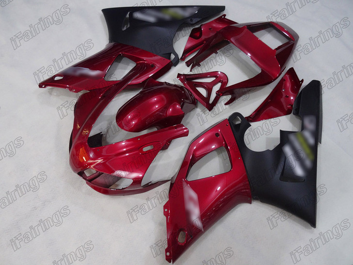 1998 1999 Yamaha YZF-R1 custom fairing candy red and matte black