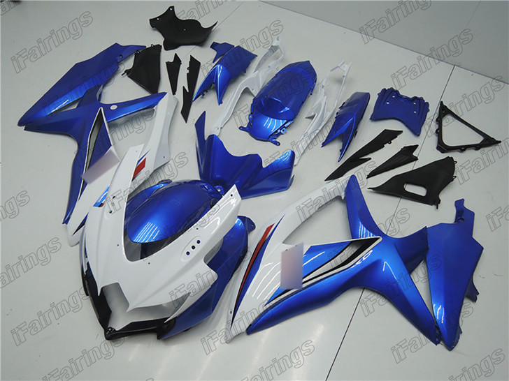 2008 2009 2010 Suzuki GSXR600 GSXR750 white and blue fairing