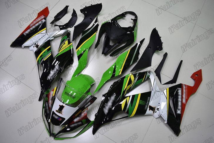 Aftermarket fairing for 2013 to 2018 Kawasaki Ninja ZX-6R KRT Edition  livery.
