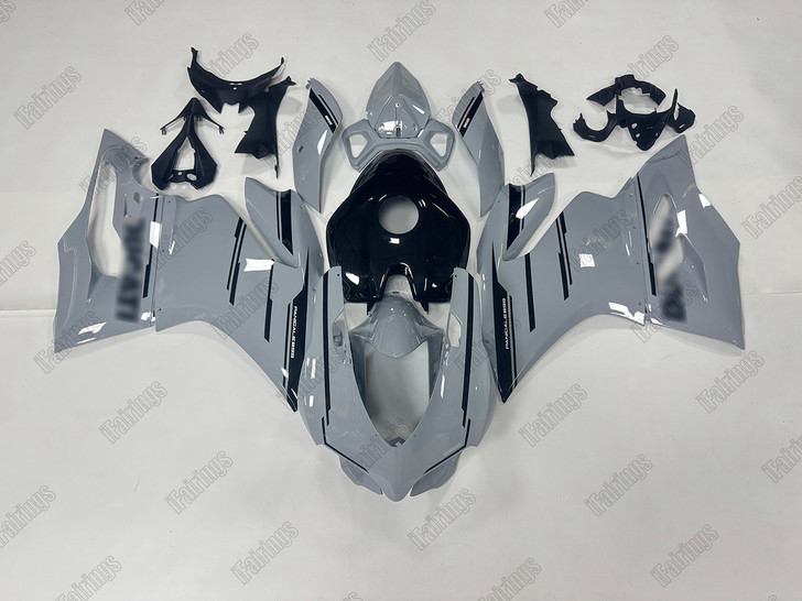 Aftermarket fairing for Ducati 959 1299 Panigale in cement gray color.