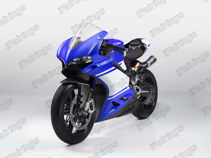 Ducati 959 1299 Panigale custom fairing blue and white scheme