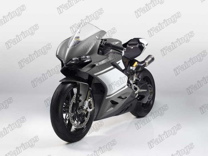 Ducati 959 1299 Panigale custom fairing metallic gray and white