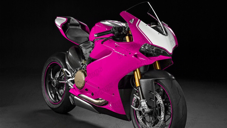 Ducati 959 1299 Panigale custom fairing in pink and white