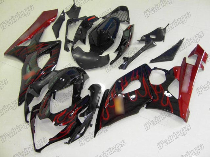 2005 2006 Suzuki GSXR1000 red flame fairing