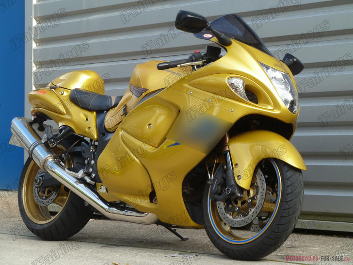 Aftermarket fairing for 2008 to 2020 Suzuki Hayabusa GSX1300R gold color.