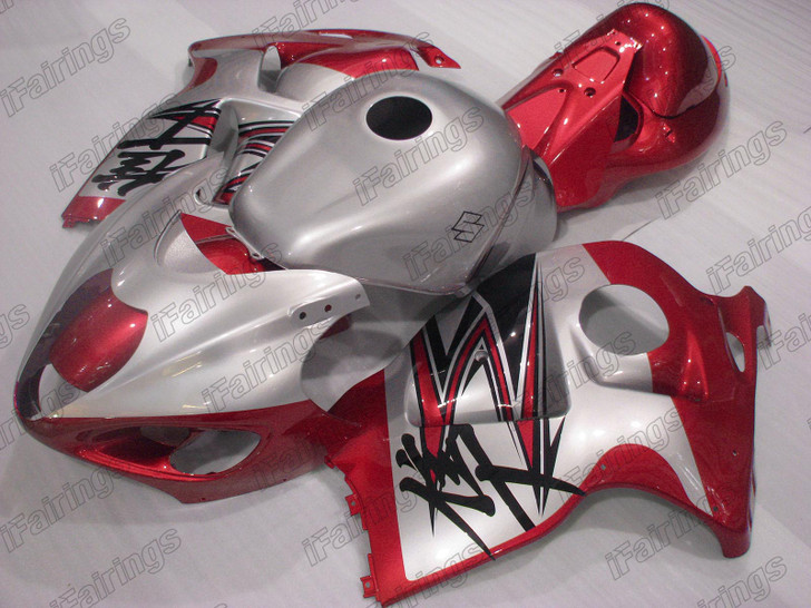 1999 to 2007 Suzuki Hayabusa GSX1300R silver and red fairing