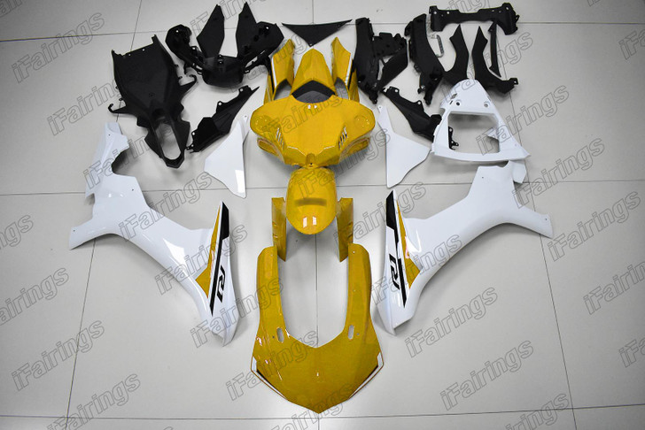2015 2016 2017 2018 2019 Yamaha YZF R1 yellow and white fairing kit