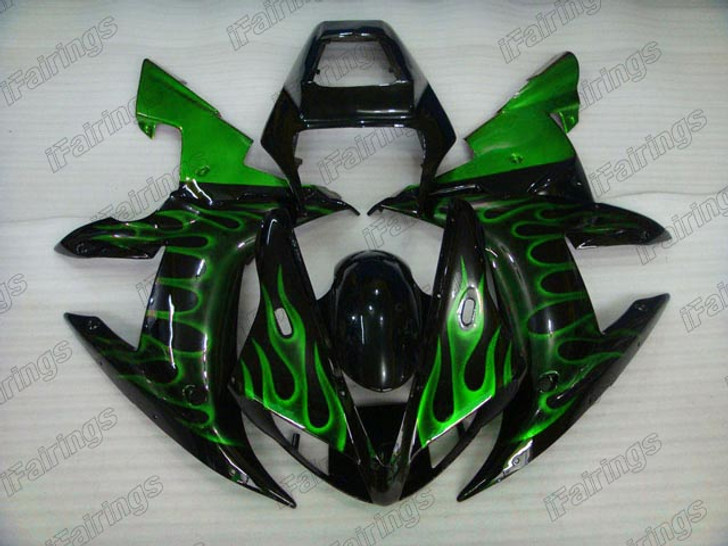 2002 2003 Yamaha YZF-R1 green flame fairings