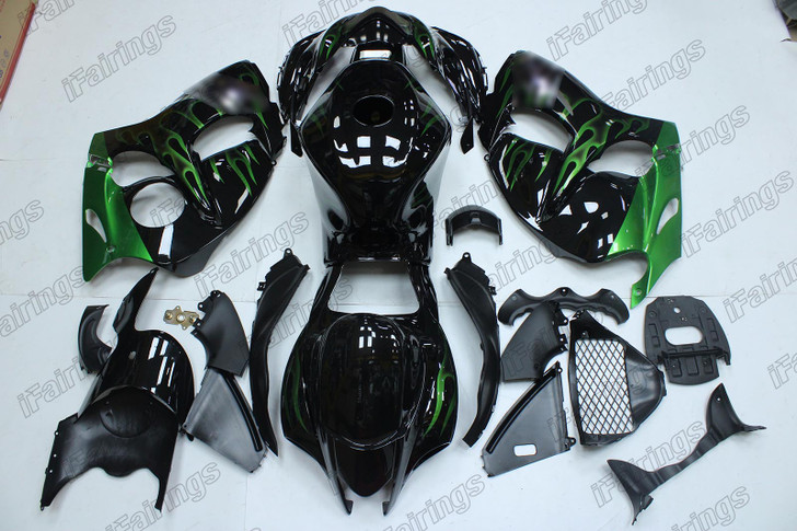 Suzuki Hayabusa GSX1300R green flame body kit