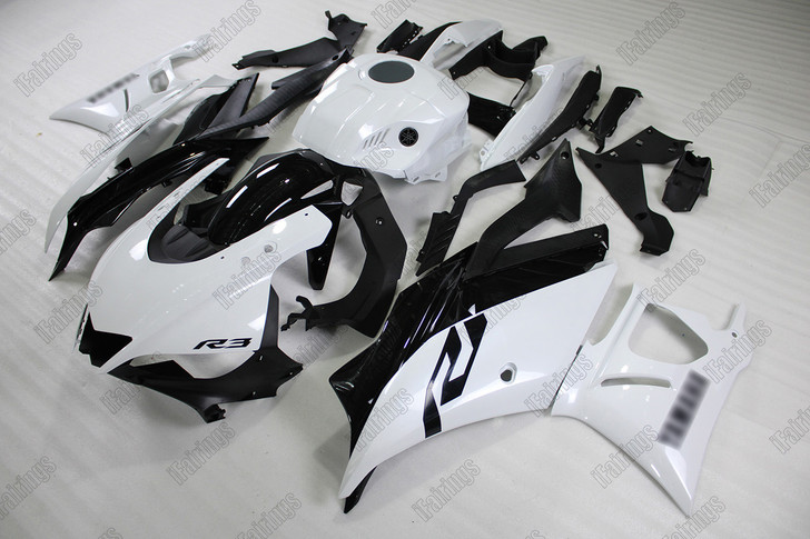 2019 2020 2021 2022 2023 2024 Yamaha YZF R3 white_black fairing kit