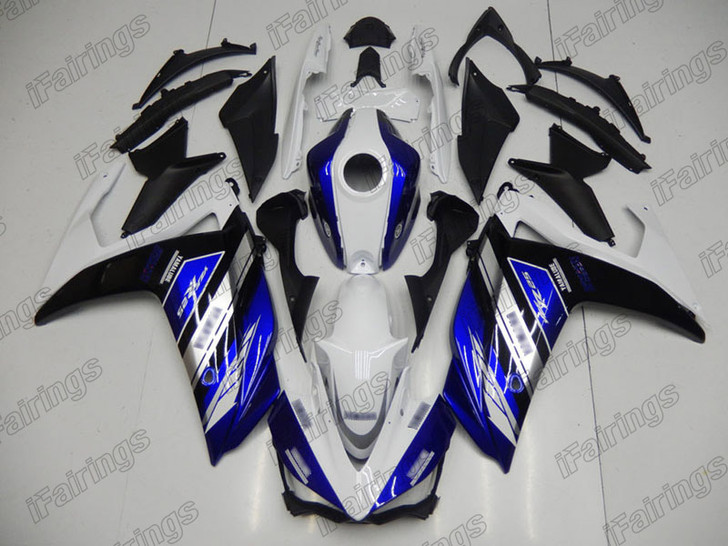 2015 2016 2017 2018 Yamaha YZF-R3 YZF-R25 white blue and black fairings