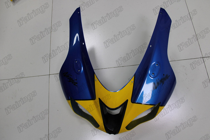 2007 2008 Kawasaki ZX-6R 636 blue and yellow nose fairing
