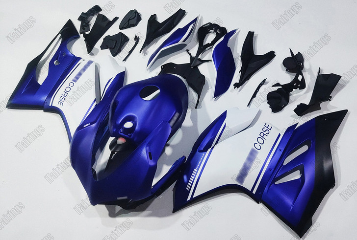 Ducati 899 1199 Panigale Replacement Fairing Kit - Blue/White Matte Finish.