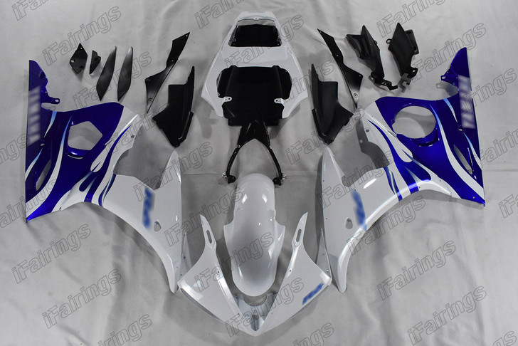 2003 2004 2005 Yamaha YZF-R6 custom fairing blue and white