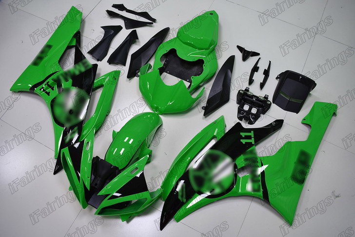 2006 2007 Yamaha YZF-R6 green and black fairing kit