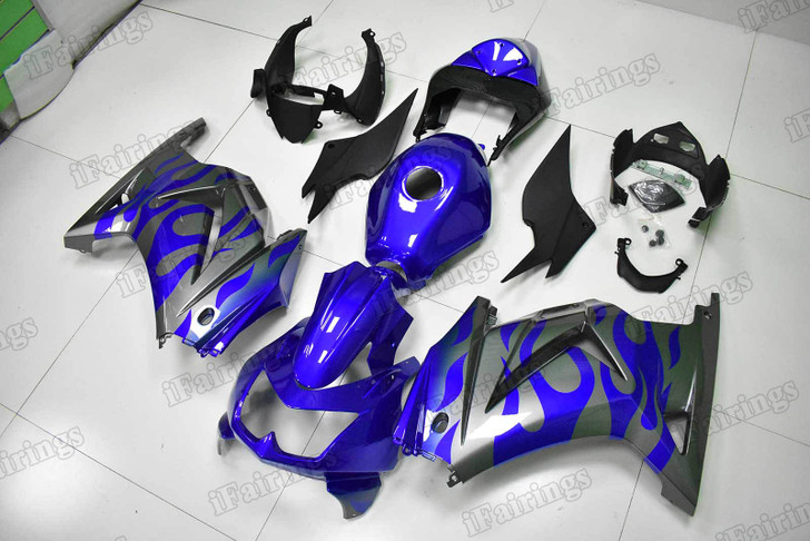 2008 2009 2010 2011 2012 Kawasaki Ninja 250R blue and grey fairings and body kits