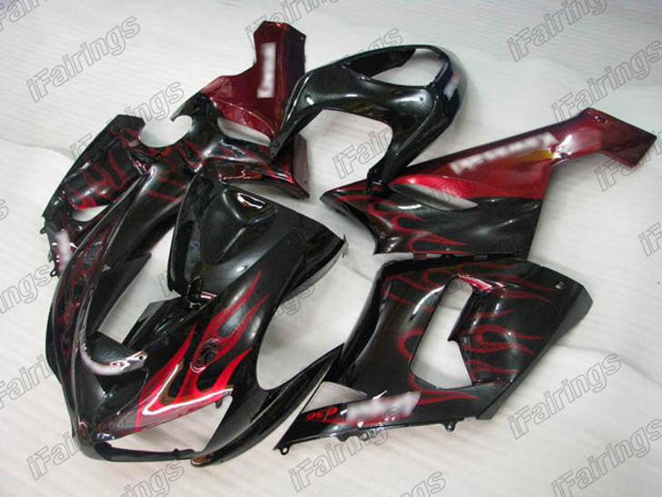 2005 2006 Kawasaki Ninja ZX-6R ZX-6RR 636 red flame fairings