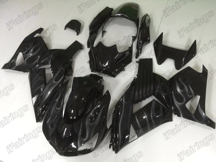 2006 2007 2008 2009 2010 2011 Kawasaki Ninja ZX-14 ZZR1400 gray flame fairings