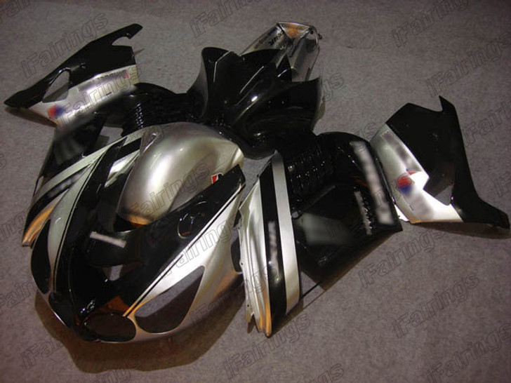 Kawasaki Ninja ZX-14 ZZR1400 black and silver fairings.