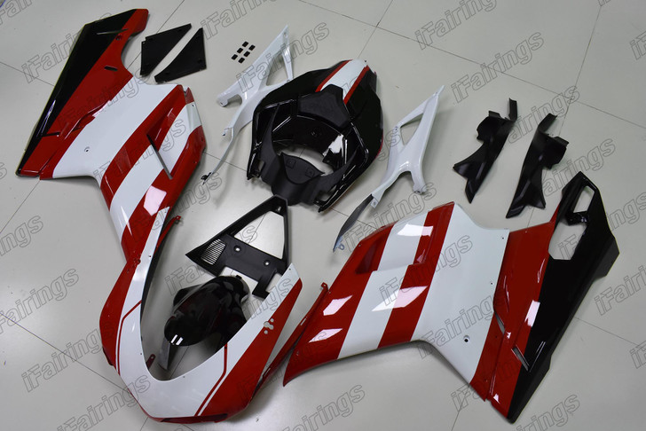 Ducati 848 1098 1198 red and white fairing and body kit.