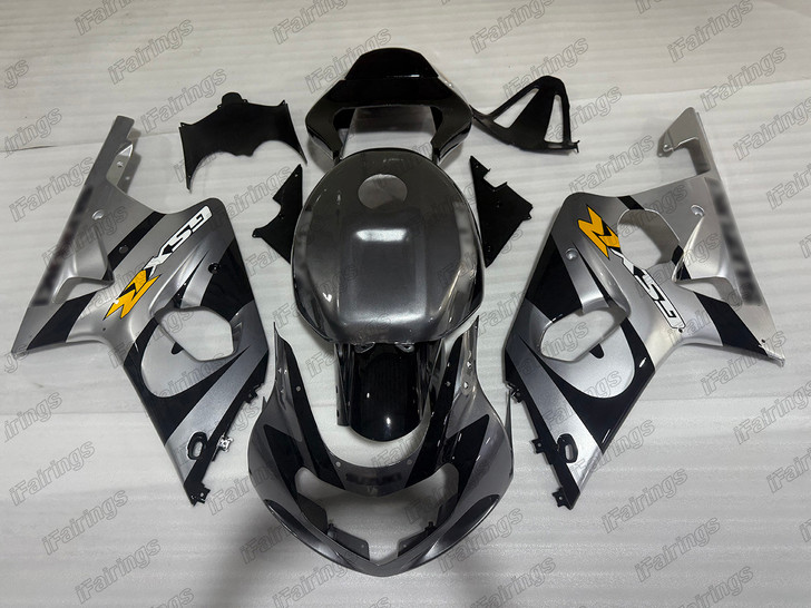 2000 2001 2002 Suzuki GSX-R1000 K1 K2 gray silver and black bodywork