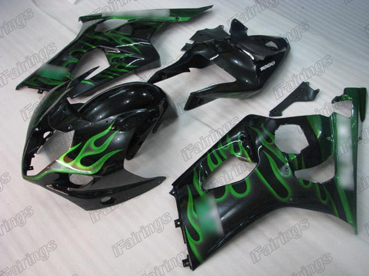 2003 2004 Suzuki GSXR1000 K3 K4 green flame fairing