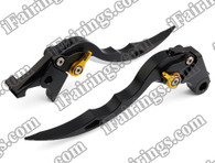 Black CNC blade brake & clutch levers for  Suzuki GSXR 1000 2000 2001 2002 2003 2004 (F-14/S-248). Our levers are designed as a direct replacement of the stock levers but more benefit over the stock ones. 