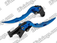 Blue CNC blade brake & clutch levers for Suzuki Hayabusa GSXR1300 1997 to 2007 (F-14/S-14). Our levers are designed as a direct replacement of the stock levers but more benefit over the stock ones.