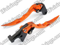 Orange CNC blade brake & clutch levers for Ducati 848/ EVO 2007 to 2012 (F-11/H-11). Our levers are designed as a direct replacement of the stock levers but more benefit over the stock ones