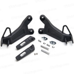 Aluminum alloy made replacement passenger/rear foot pegs and mount bracket assembly for 2003 2004 Honda CBR600RR, these style footrest assembly are light weight than OEM stock footrest and race-inspired design provides excellent traction and feedback. CNC machined from high-impact aluminum for durability and precise fitment.