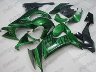 2008 2009 2010 Kawasaki Ninja ZX-10R custom fairing green and black