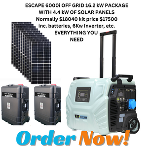 ESCAPE 6000i FULL OFF-GRID 16.2KW SYSTEM WITH 4.4KW OF SOLAR ESCAPE 6000i FULL OFF-GRID 16.2KW SYSTEM WITH 4.4KW OF SOLAR