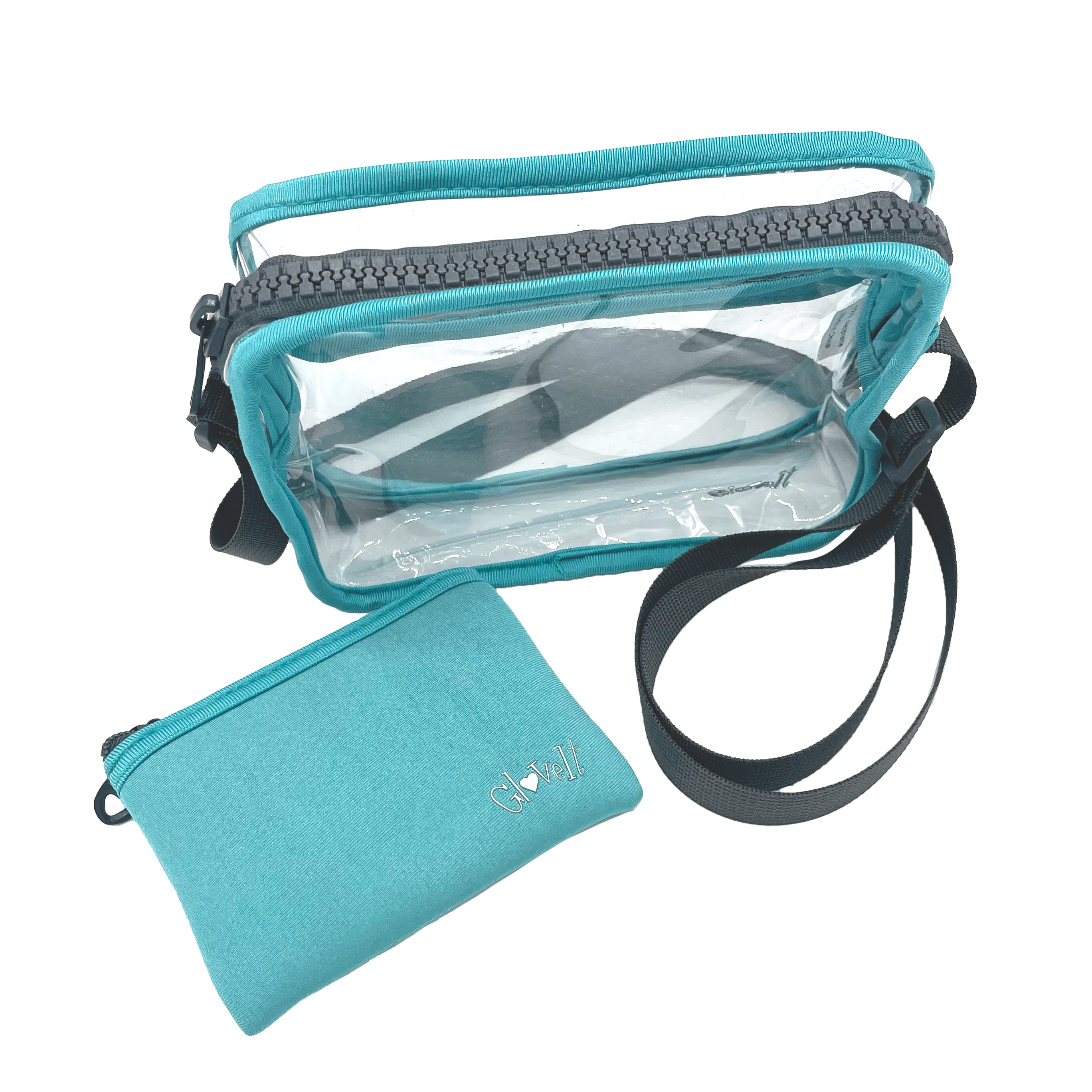 Capri Designs Clear Small Crossbody Bag, Stadium Approved with Team Logo,  NCAA Licensed, PVC Color Accents