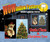 Santa Clause and Christmas Tree WOWindow Posters Christmas Decorations as seen two window frames in a house at night