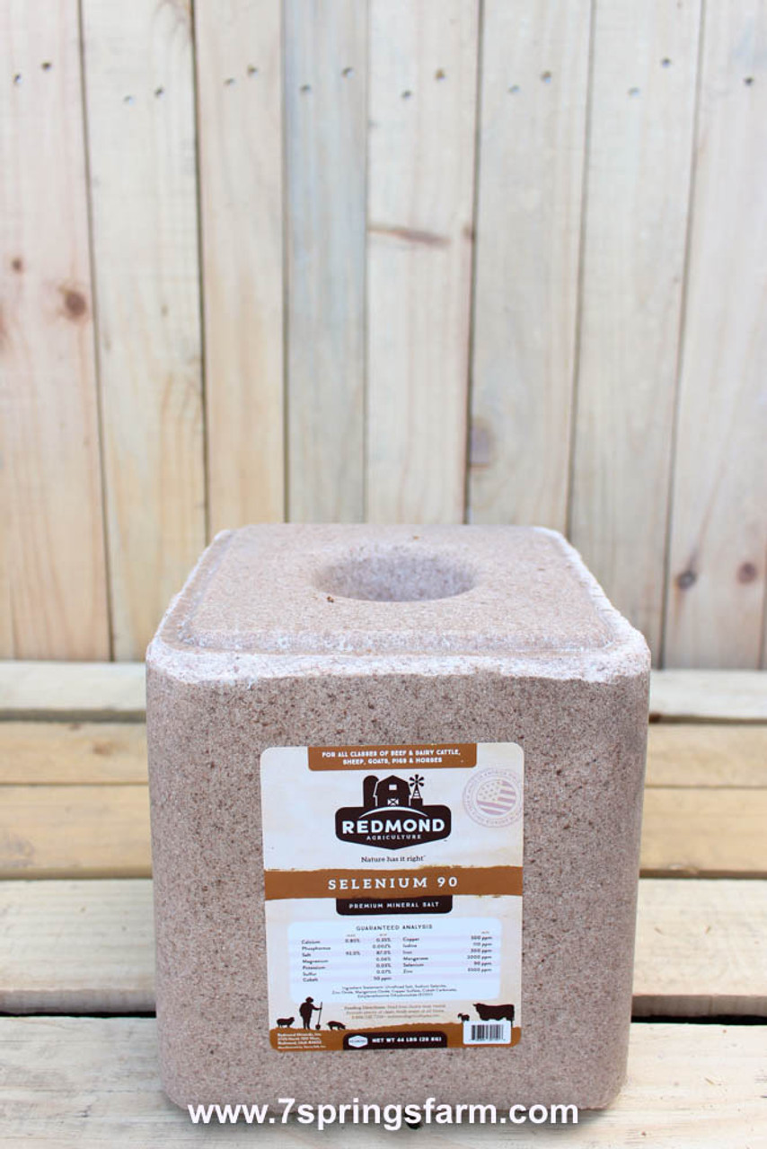 Redmond Selenium 90 Salt Blocks 44 lb Block Seven Springs Farm