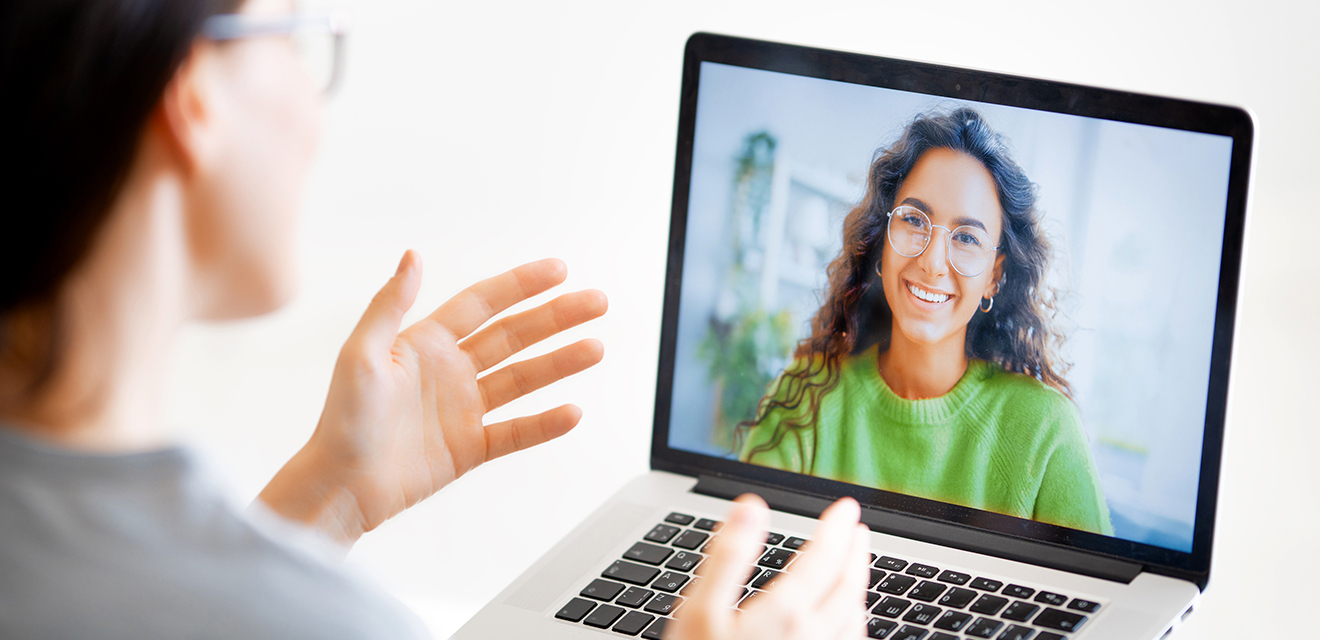 Therapist performing virtual session