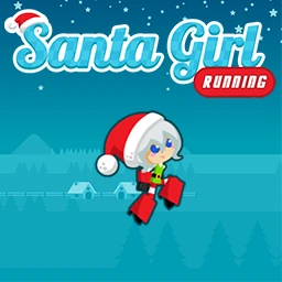 Santa Girl Running