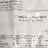 Gilmore Diamond Tools 25.75 HRC Certified Rockwell Hardness Testing Block