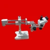 AmScope SM-4 Series Simul-Focal Lockable Zoom Trinocular Stereo Microscope 7X-45X Magnification on Double Arm Boom Stand, SM-4NTP