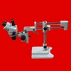 AmScope SM-4 Series Simul-Focal Lockable Zoom Trinocular Stereo Microscope 7X-45X Magnification on Double Arm Boom Stand, SM-4NTP