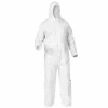 KleenGuard 38941 A35 2XL Coveralls Hooded, Elastic Wrist, Elastic Ankle, White, Box of 25