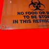Northern Safety 231-29877A Biohazard No Food Or Drink To Be Stored In This Refrigerator with Graphic Safety Sign 10"x14"