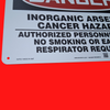Accuform MCAW012 OSHA Danger Safety Sign: Inorganic Arsenic - Cancer Hazard - Authorized Personnel Only - No Smoking or Eating - Respirator Required Safety Sign 10"x14", Plastic
