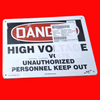 Northern Safety 29893 A1014 Danger High Voltage ______ Volts Unauthorized Personnel Keep Out OSHA Safety Sign 10"x14", Pack of 10
