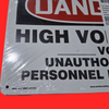 Northern Safety 29893 A1014 Danger High Voltage ______ Volts Unauthorized Personnel Keep Out OSHA Safety Sign 10"x14", Pack of 10