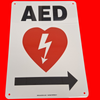 Accuform MFSD417 AED Automated External Defibrillator with Heart & Right Arrow Graphic Symbols Sign 10"x14", Aluminum
