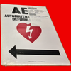 Accuform MFSD420VS AED Automated External Defibrillator with Heart & Left Arrow Graphic Symbols Sign 10"x14", Adhesive Vinyl , Pack of 10