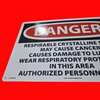 NSI CU-268584 Danger Respirable Crystalline Silica May Cause Cancer Causes Damage To Lungs Wear Respiratory Protection In This Area Authorized Personnel Only Safety Sign 14"x20", Plastic