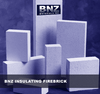 BNZ Materials 9 x 4.5 x 3 - 2.75" 2300°F #1 Wedge Insulating Firebrick - 10ct Box